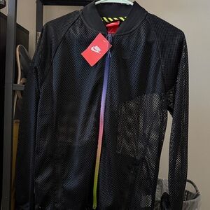Nike Black Mesh Jacket with Rainbow Zipper